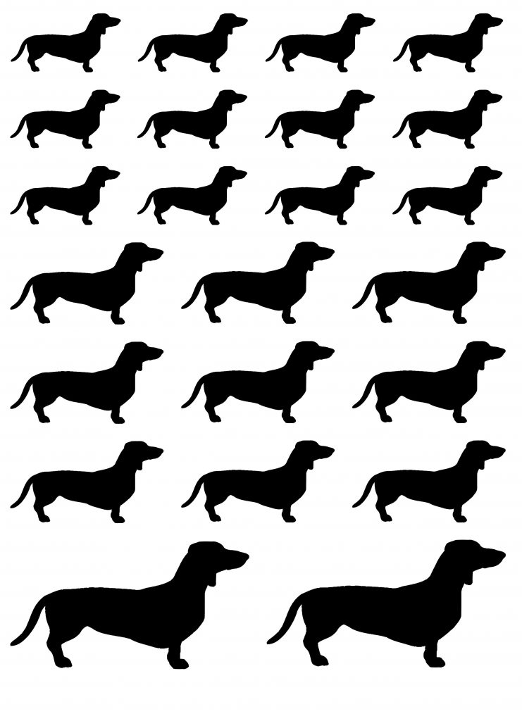 Klistermærker med kæledyr hunde gravhunde ark
