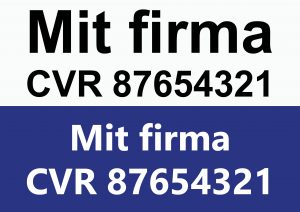 CVR nummer og firmanavn til firmabilen eller varevognen
