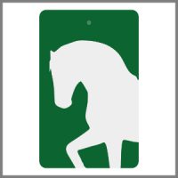 Refleksbrikker grøn med hvid hest