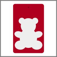 Refleksbrikker rød med hvid bamse